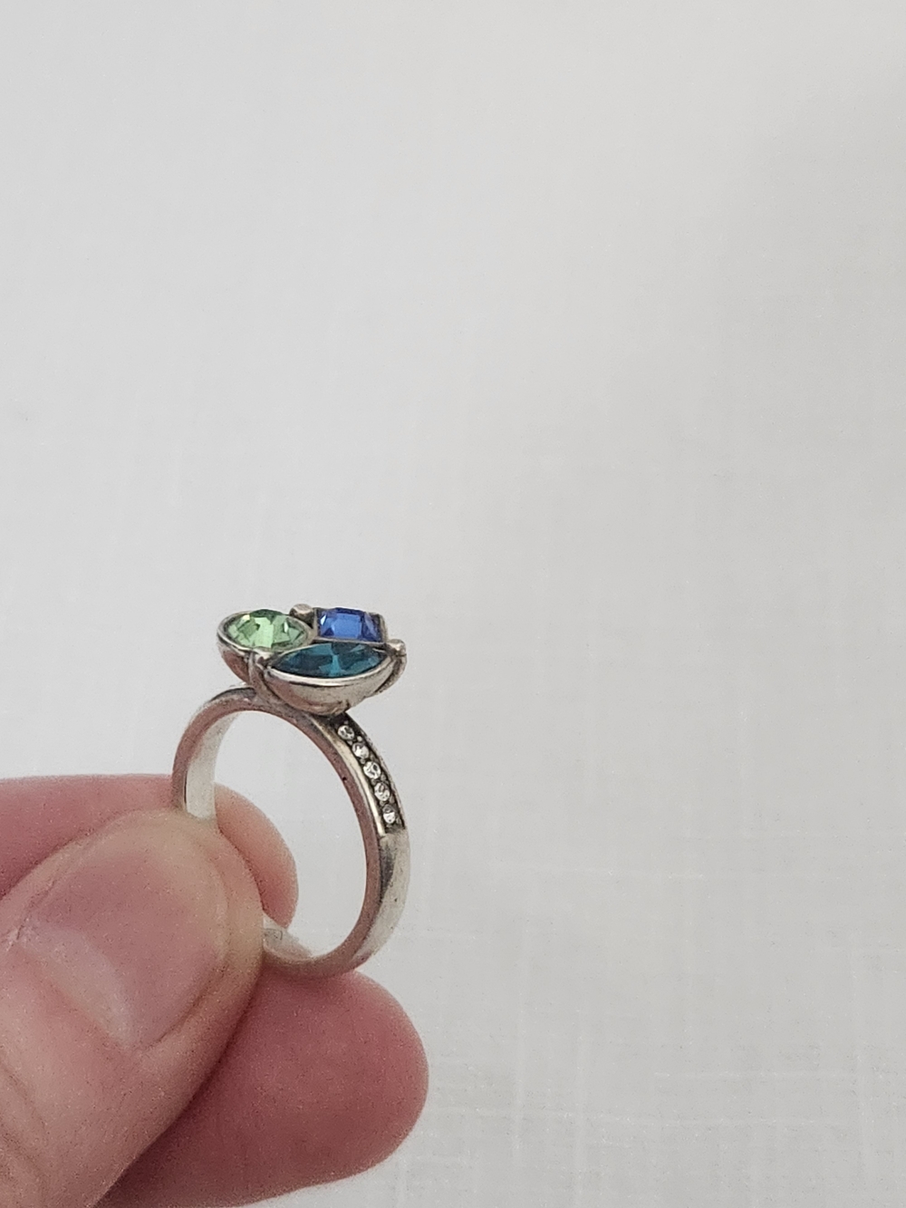 Brighton Bermuda Swarovski Crystal & Silver Cluster Ring- Extremely Rare Size 7 - Picture 7 of 7